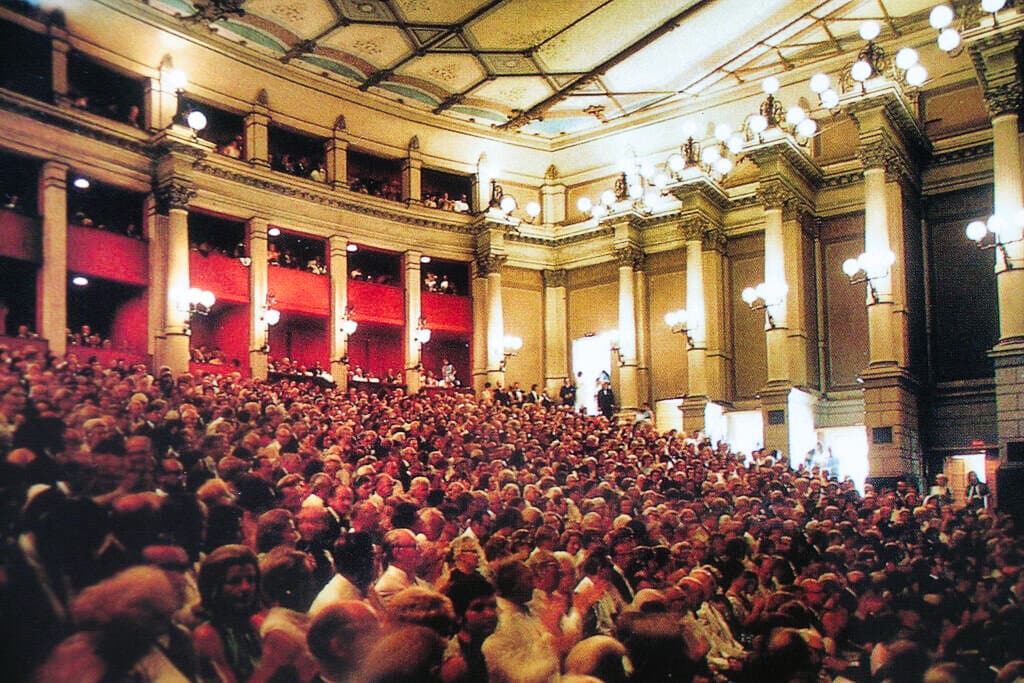 A rare image inside of the Bayreuther Festspiele theater