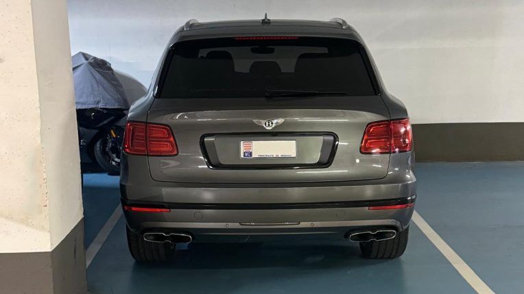 A parking space in the Mirabeau residence in Monaco. There is a Bentley Bentayga in the space