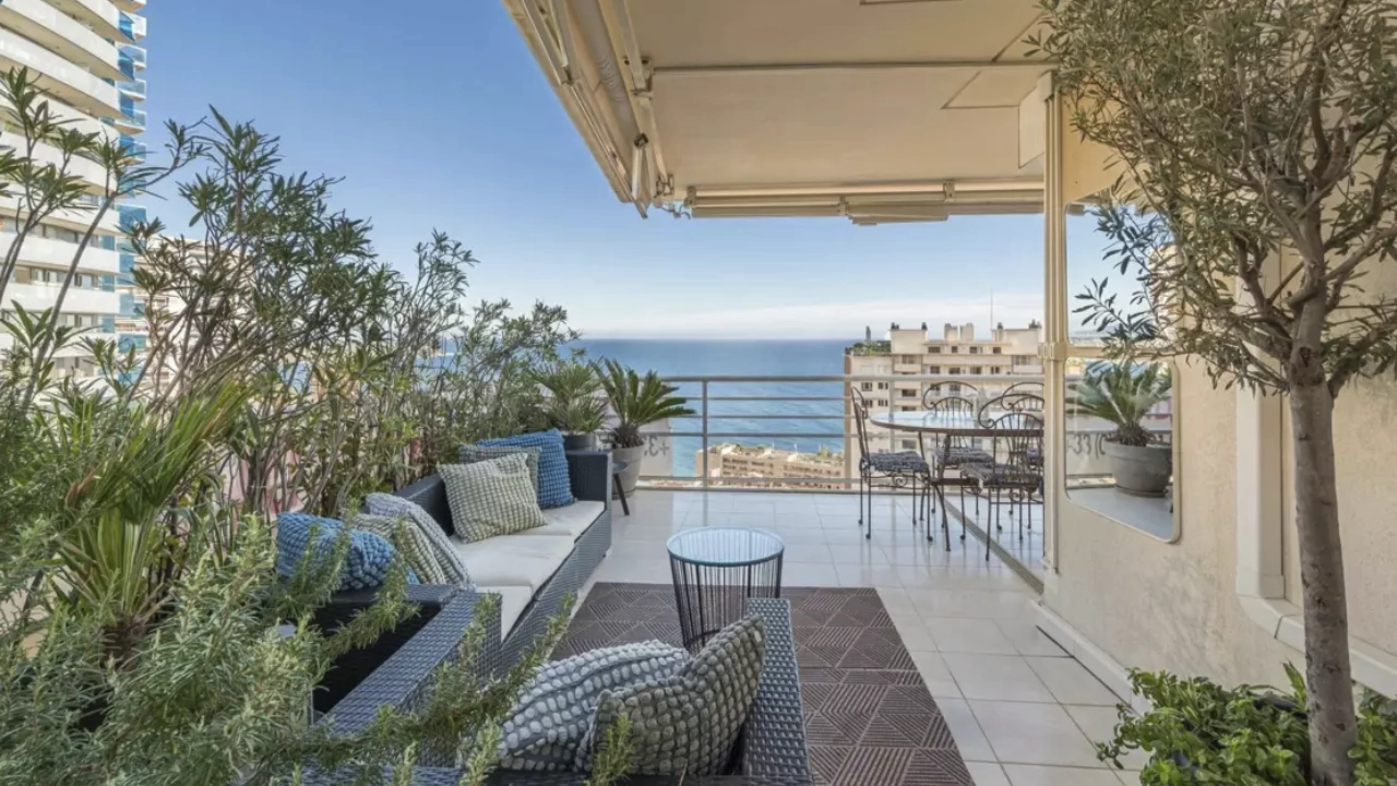 A Private Terrace with Panoramic Monaco and Sea Views