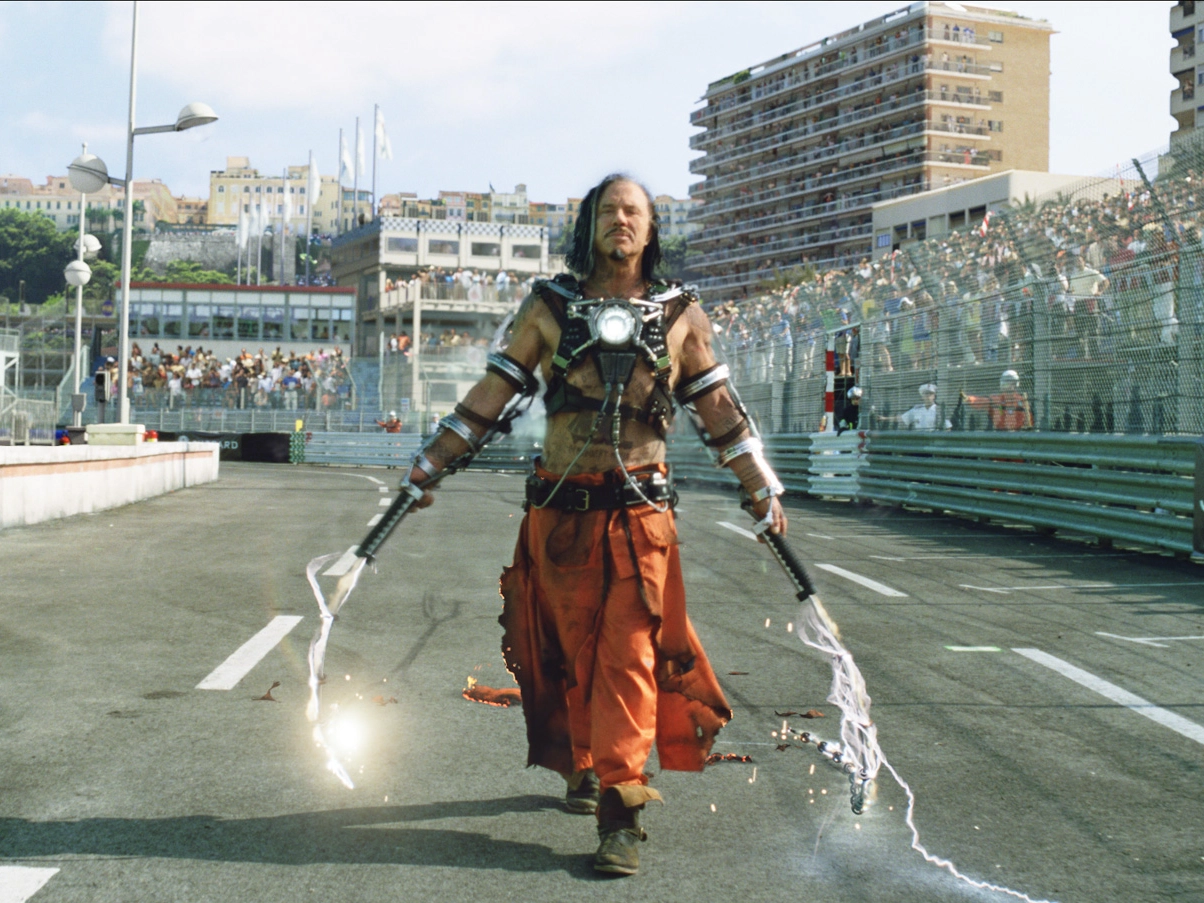 Mickey Rourke as Ivan Vanko on the Monaco circuit in Iron Man 2