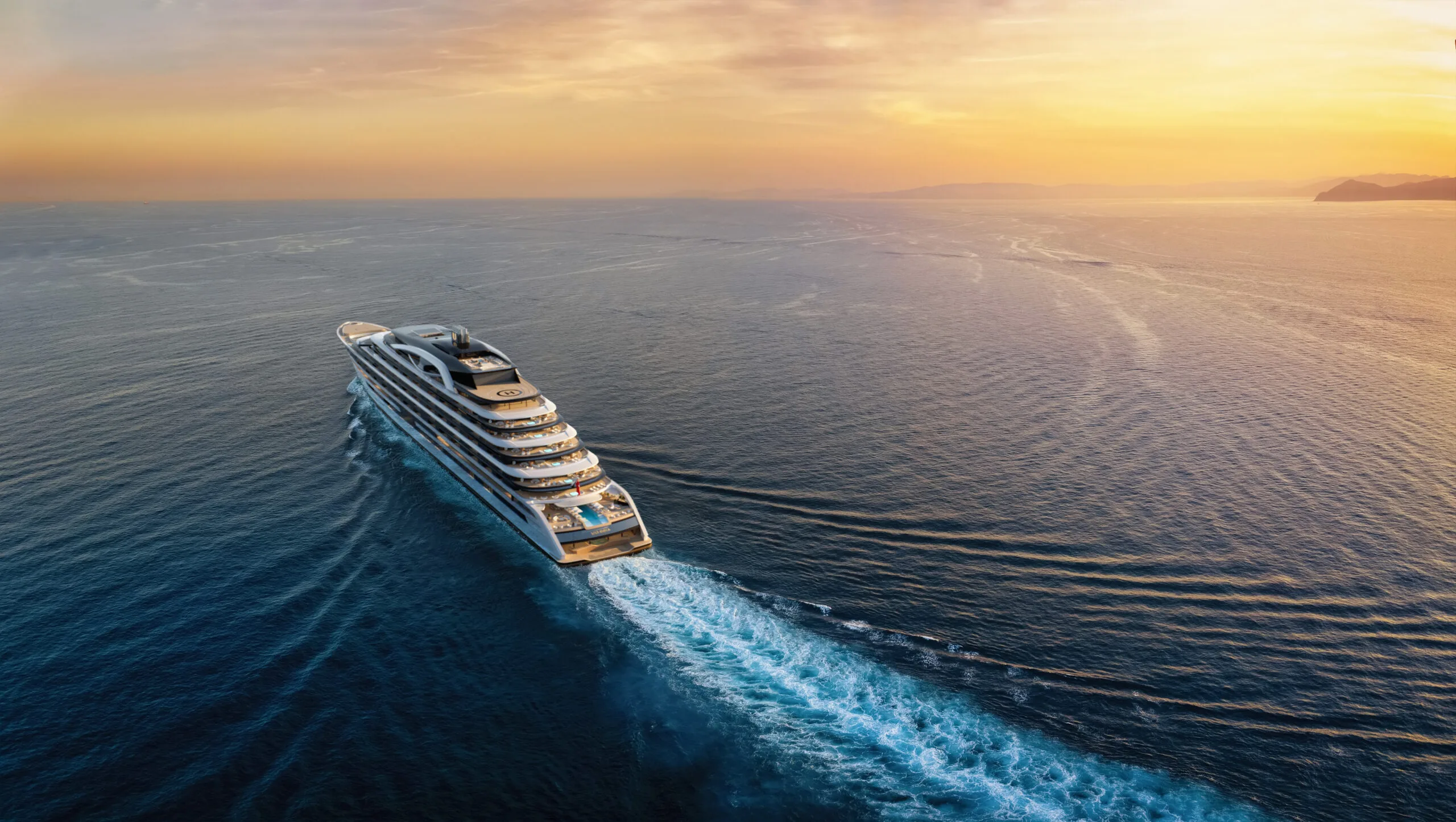 Ulyssia residential yacht at sea, exterior rendering