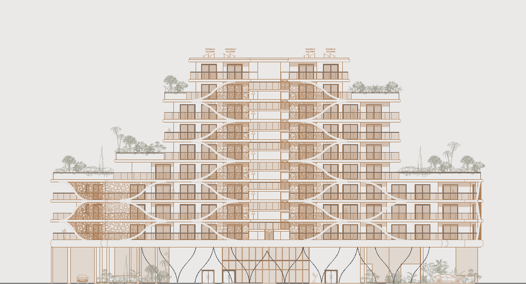 Architectural sketch of Larvotto Supérieur on boulevard du Larvotto, Monaco