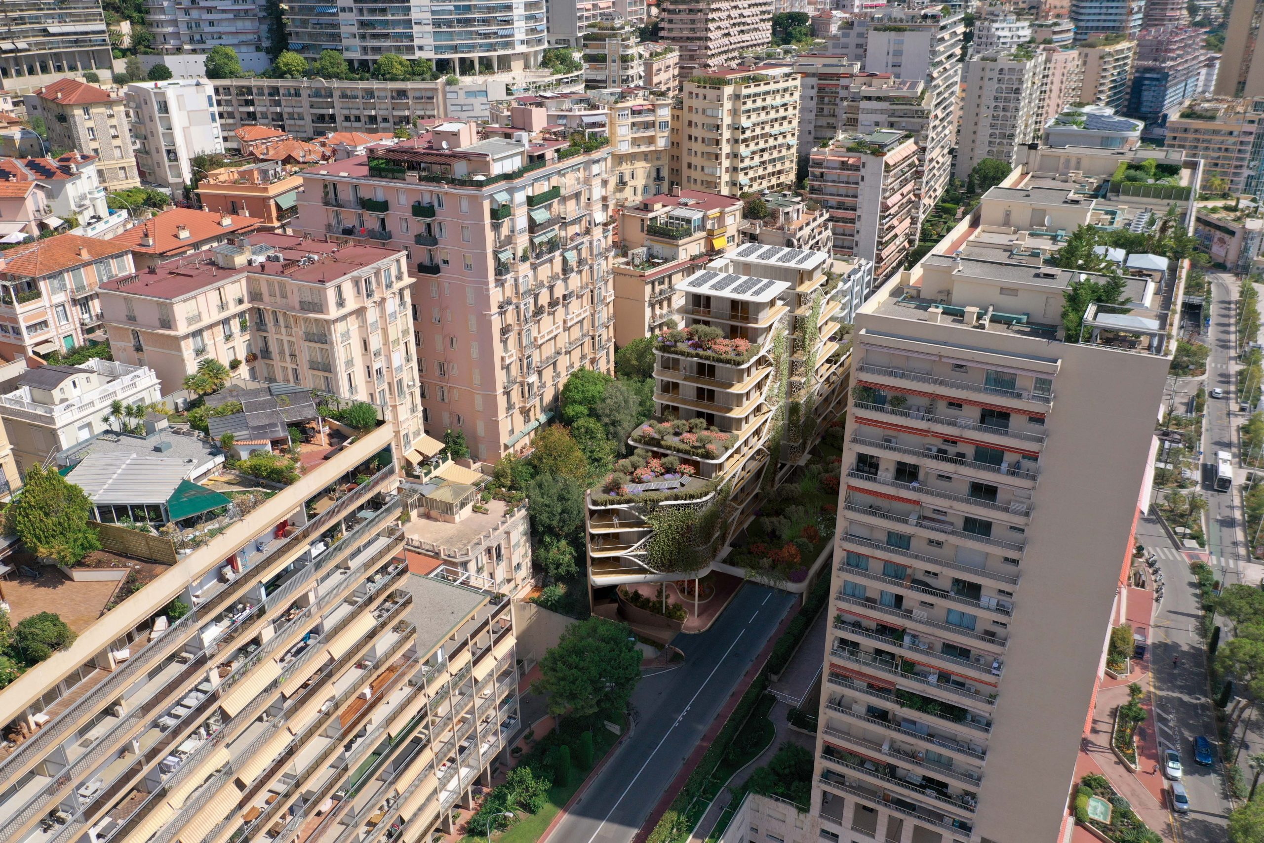 Aerial view of the Larvotto Supérieur site on boulevard du Larvotto, Monaco